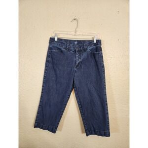 St.‎ John's Bay Womens Denim Capri Pants Dark Wash Stretch Casual Size 8